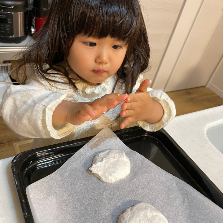 子どもと遊べて、朝食も作れる日常生活に米粉パン作り